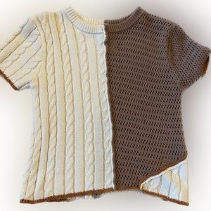 NWT Buckle Gilded Intent Short Sleeve Pieced Top